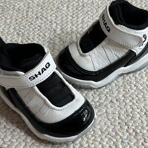 SHAQ Toddler Baby Boy's Size 3 White Black Ice Retro Basketball Sneakers Shoes
